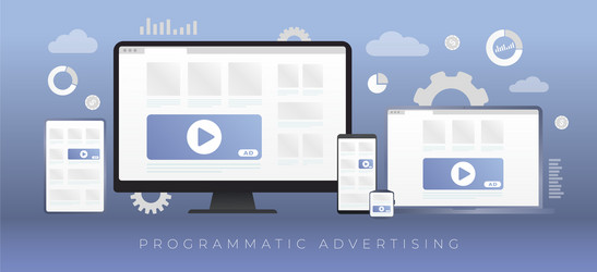 programmatic advertising business concept vector