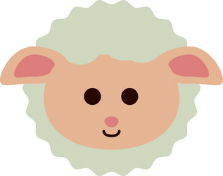 Cute little sheep animal flat style icon vector