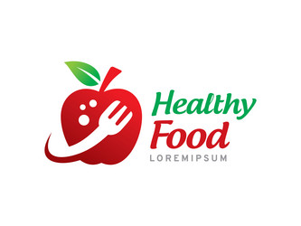 healthy food logo symbol or icon template vector image