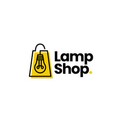 lamp bulb light shop shopping bag logo icon vector image