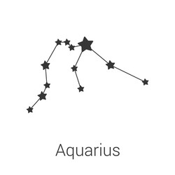 aquarius sign constellation isolated icon vector image