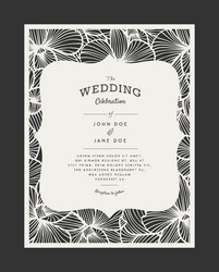 laser cut wedding invitation with orchid flowers vector image