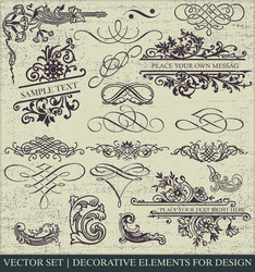 Calligraphic design elements vector