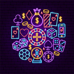 night casino neon concept vector image