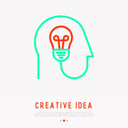 Creative idea concept bulb in human head vector