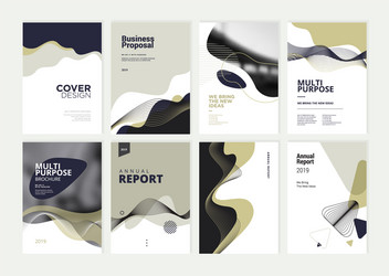 set of brochure annual report design template vector image