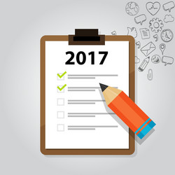 2017 target goals task list check new year vector image