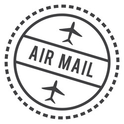 air mail label round postal mark template vector image