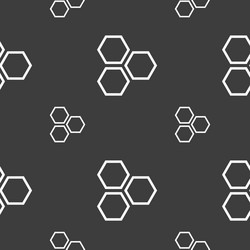 honeycomb icon sign seamless pattern on a gray vector image