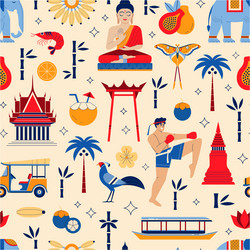 travel thailand and bangkok seamless pattern vector image