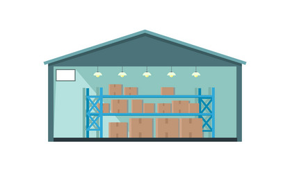 worldwide warehouse deliver storehouse building vector