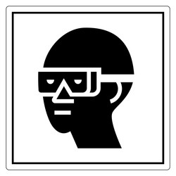 safety icon of person wearing goggles vector image