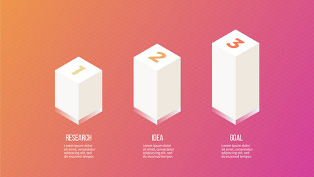 isometric infographics diagram bar chart graph vector image