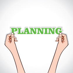 planning word in hand vector image