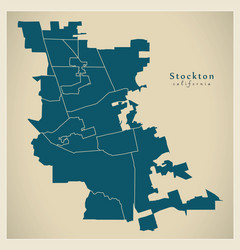 modern city map - stockton california vector image