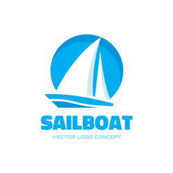 sailboat - logo concept vector image