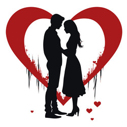 black and white drawing of a couple in love vector image