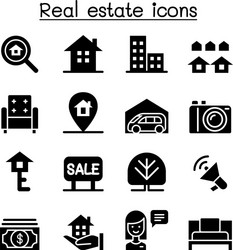 real estate icon set vector image