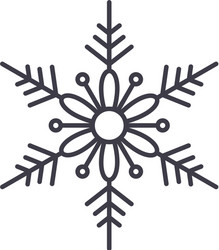 cute snowflake line icon concept vector image