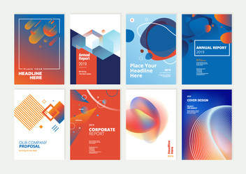 set of brochure annual report design template vector image