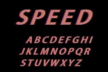 uppercase alphabet with glitch effect vector image