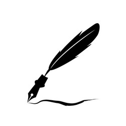 feather pen ink icon isolated sign symbol vector image