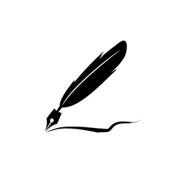 feather pen ink icon isolated sign symbol vector image