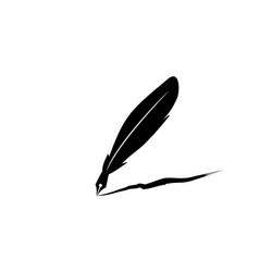 feather pen ink icon isolated sign symbol vector image