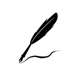 feather pen ink icon isolated sign symbol vector image