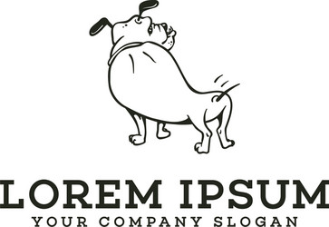 funny bull dog logo pet design concept vector image