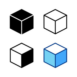 cube set isolated icons featuring 3d boxes vector image