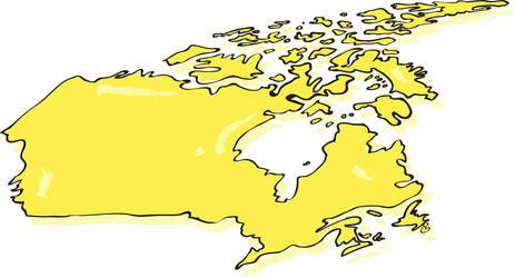 comic drawing of a map canada vector image