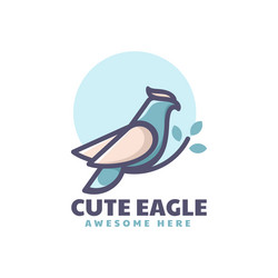 Logo eagle simple mascot style vector