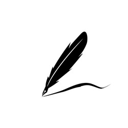 feather pen ink icon isolated sign symbol vector image