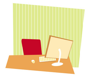 office comfortable workplace computer monitor vector image