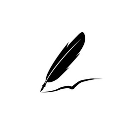 feather pen ink icon isolated sign symbol vector image