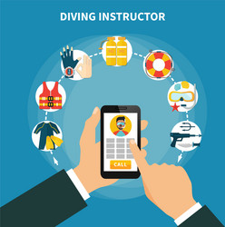 diving instructor composition vector image