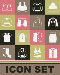 set shirt skirt sweater men underpants short vector image