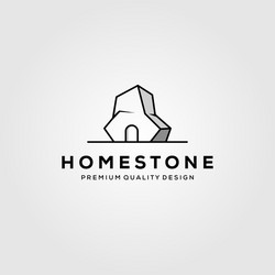 home stone logo line art template design vector image