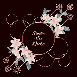 save the date card with eucalyptus flowers vector image