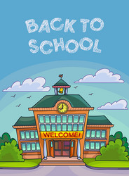 school building for banner or poster vector image