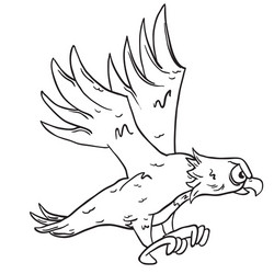 Simple black and white eagle vector