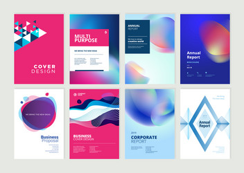 set of brochure annual report design template vector image