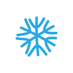 snowflake icon blue silhouette snow flake sign vector image