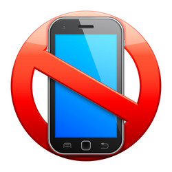 no cell phone sign vector image