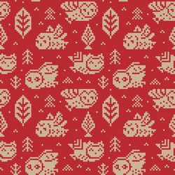 Owls seamless pixel pattern vector