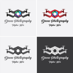 Drone photography logo template vector