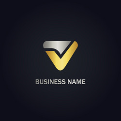 v triangle initial company logo vector image