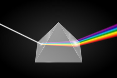 Glass pyramid refraction light vector