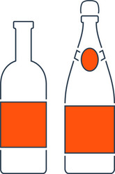 icon of wine and champagne bottles vector image